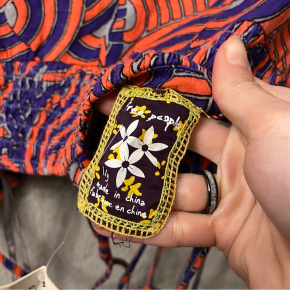 Free People Blue and orange red Mini Dress - Picture 14 of 16